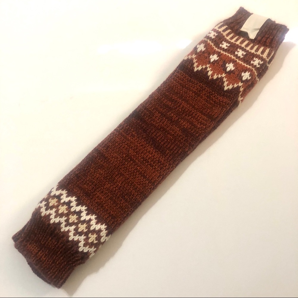 Free People Fairisle Rust Brown Retro Legwarmers - Picture 5 of 8